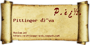 Pittinger Éva névjegykártya