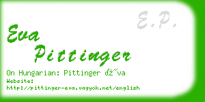 eva pittinger business card